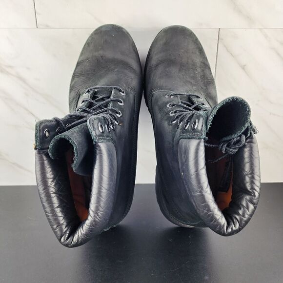 Timberland Premium 6 Inch Black Leather Boots - Picture 6 of 8